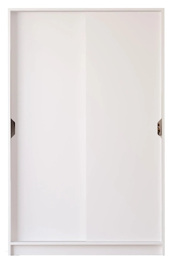 Bergen Sliding Door White Wardrobe-Wardrobe-Evuhome-Flat Pack (Self-Assembly)-Evuhome