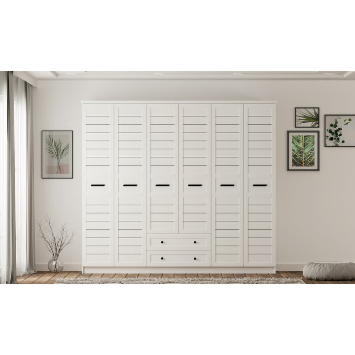 Venice Xl 6 Door 2 Drawer Wardrobe-Wardrobe-Evuhome-Flat Pack (Self-Assembly)-Evuhome