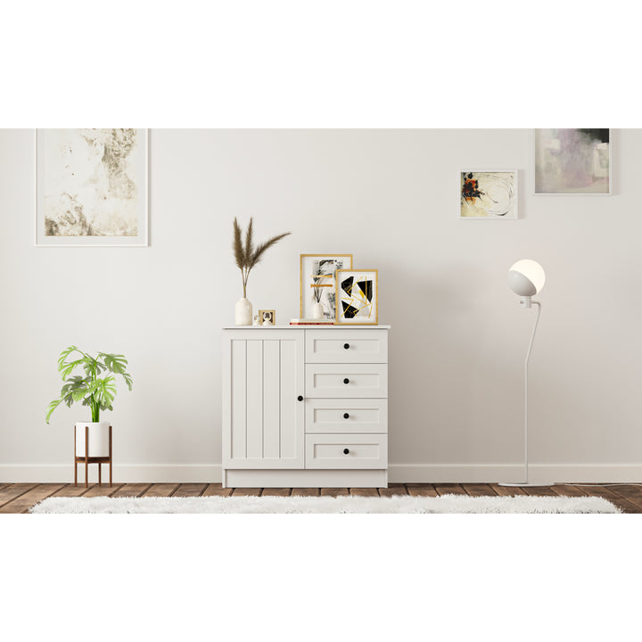 Vienna 1 Door 4 Drawer Sideboard Cabinet-Evuhome-Flat Pack (Self-Assembly)-Evuhome