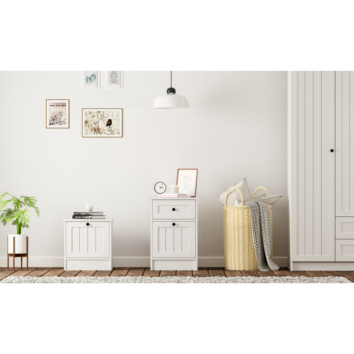 Vienna 1 Door 1 Drawer Bedside Table-Evuhome-Flat Pack (Self-Assembly)-Evuhome