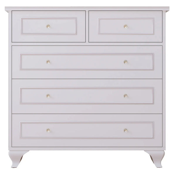 Giselle 3+2 White Chest Of Drawers-Evuhome-Flat Pack (Self-Assembly)-Evuhome