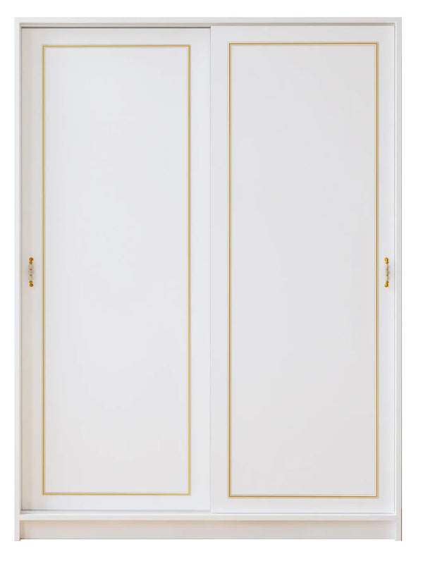 Marie Gold White Sliding Door Wardrobe-Wardrobe-Evuhome-Flat Pack (Self-Assembly)-Evuhome
