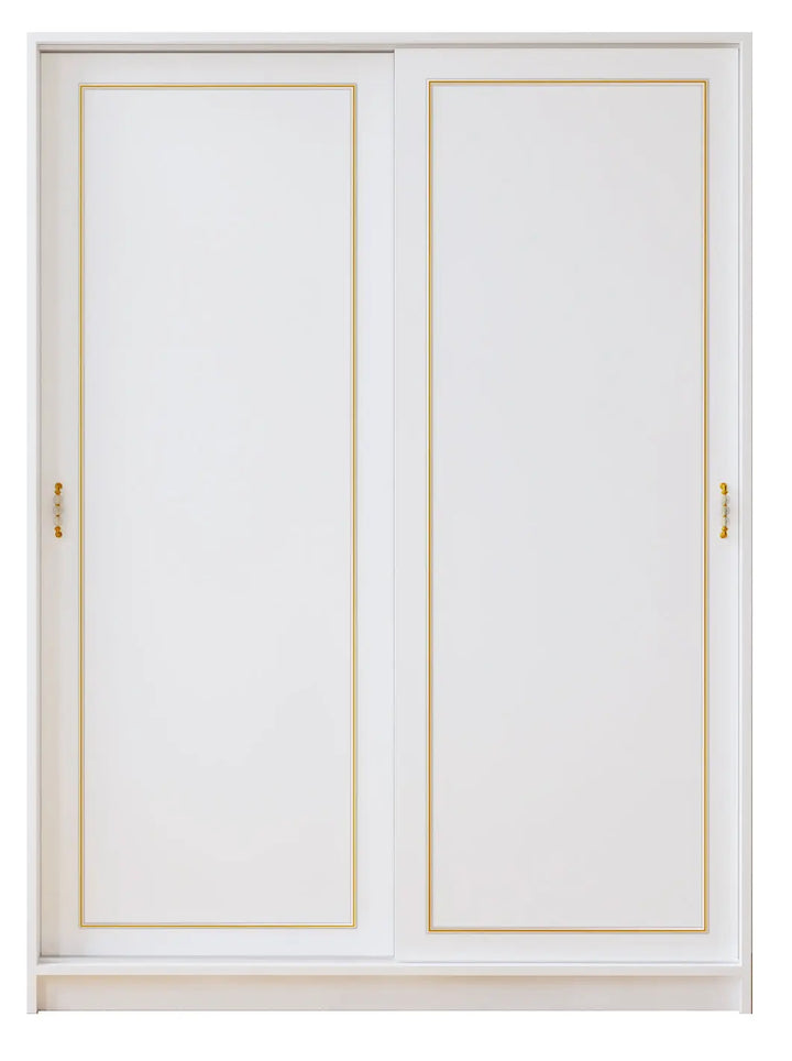 Marie Gold White Sliding Door Wardrobe-Wardrobe-Evuhome-Flat Pack (Self-Assembly)-Evuhome