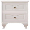Anne 2 Drawer White Bedside Table-Evuhome-Flat Pack (Self-Assembly)-Evuhome