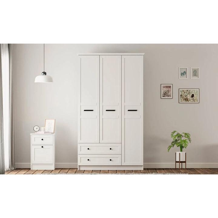 Daisy 3 Door 2 Drawer Wardrobe-Wardrobe-Evuhome-Flat Pack (Self-Assembly)-Evuhome