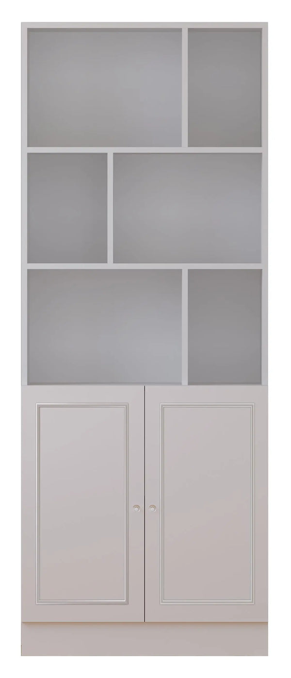Giselle White Bookcase-Evuhome-Flat Pack (Self-Assembly)-Evuhome