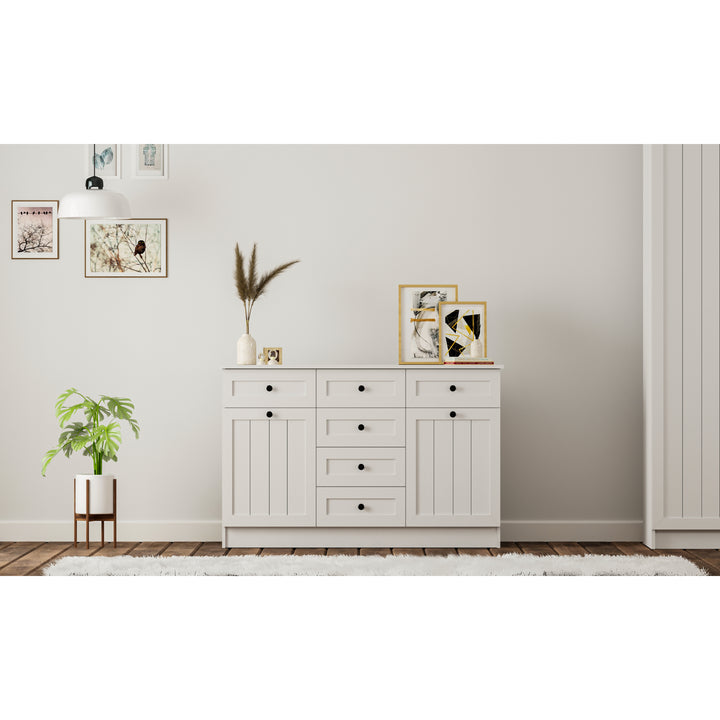 Vienna 2 Door 6 Drawer Sideboard Cabinet-Evuhome-Flat Pack (Self-Assembly)-Evuhome