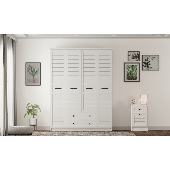 Venice Xl Door 2 Drawer Wardrobe-Wardrobe-Evuhome-Flat Pack (Self-Assembly)-Evuhome