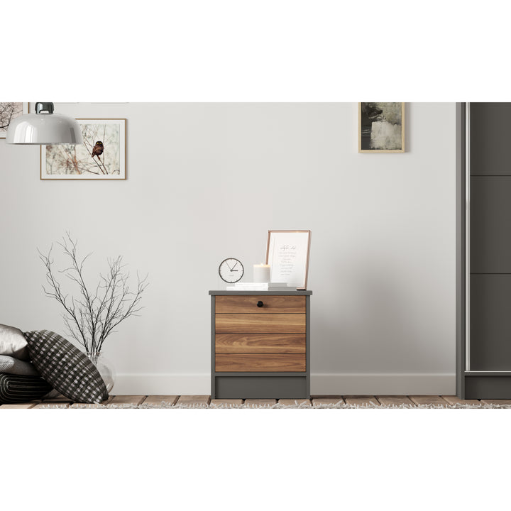 Milano 1 Door Bedside Table-Bedside Cabinet-Evuhome-Flat Pack (Self-Assembly)-Evuhome