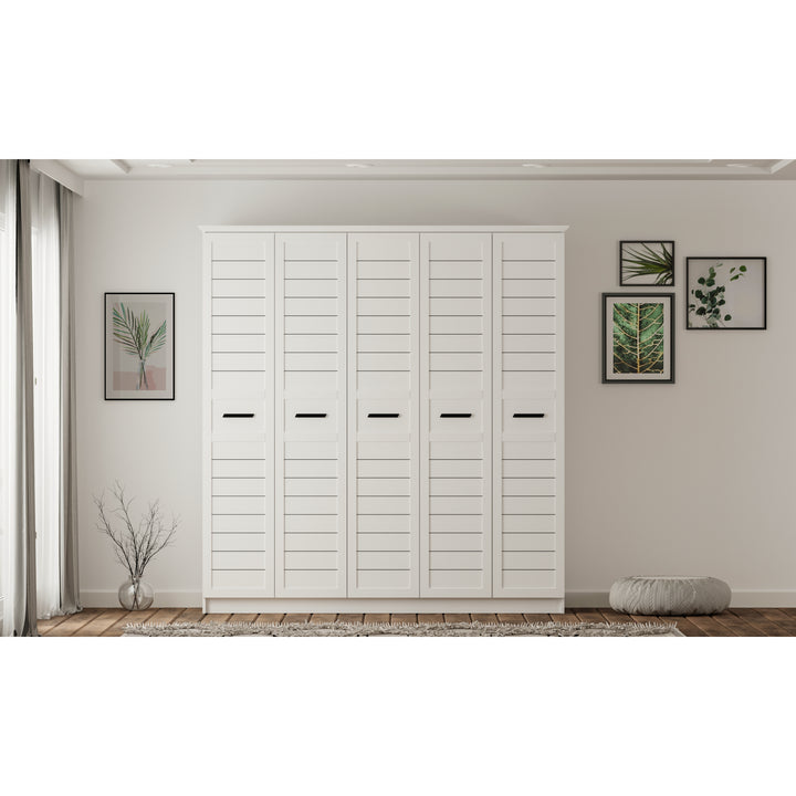 Venice 5 Door Wardrobe-Wardrobe-Evuhome-Flat Pack (Self-Assembly)-Evuhome
