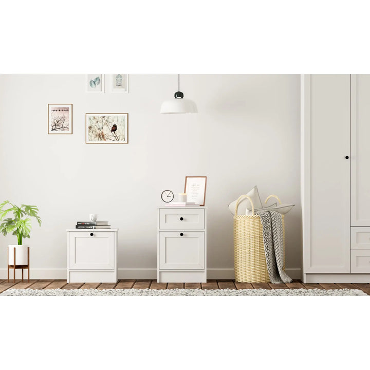 Daisy 1 Door 1 Drawer Bedside Table-Evuhome-Flat Pack (Self-Assembly)-Evuhome