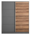 Milano Sliding Door Wardrobe Walnut, Anthracite-Wardrobe-Evuhome-Flat Pack (Self-Assembly)-Evuhome