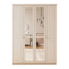Chorlette 4 Door Mirrored White Wardrobe-Wardrobe-Evuhome-Flat Pack (Self-Assembly)-Evuhome