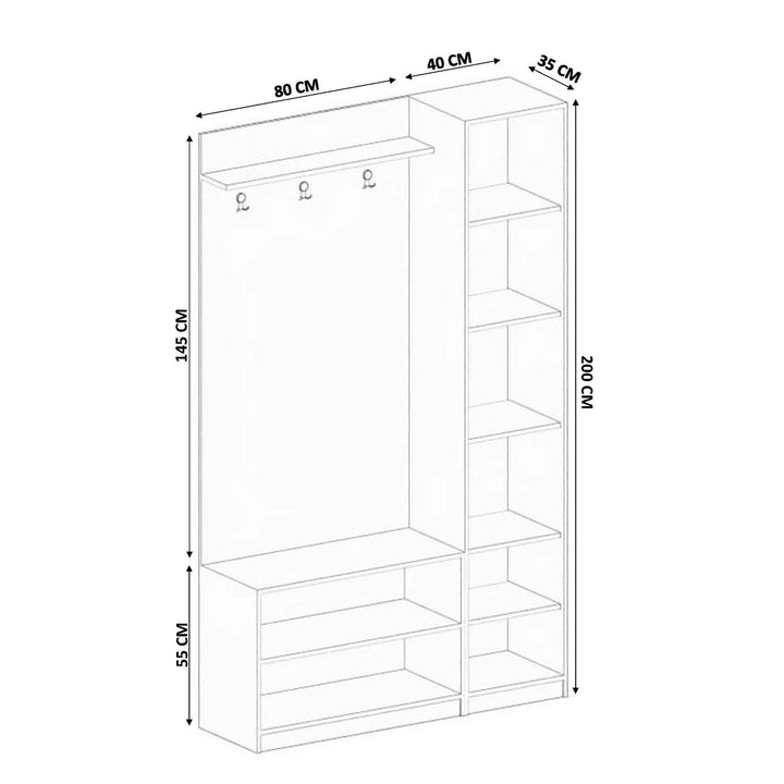 Maison White Hallway Unit-Hallway Unit-Evuhome-Flat Pack (Self-Assembly)-Evuhome