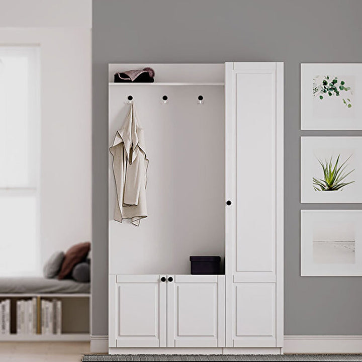 Maison White Hallway Unit-Hallway Unit-Evuhome-Flat Pack (Self-Assembly)-Evuhome