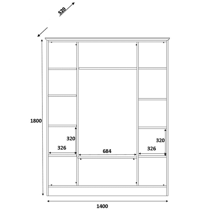 Maison White Bedroom Set 4 Door Wardrobe, Chest, Bedside-Wardrobe-Evuhome-Flat Pack (Self-Assembly)-Evuhome