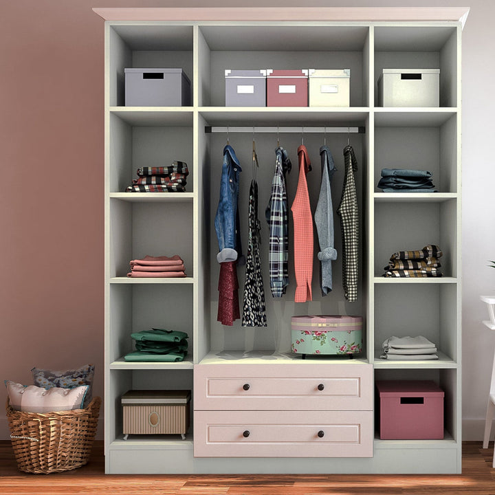 Maison White Bedroom Set 4 Door Wardrobe, Chest, Bedside-Wardrobe-Evuhome-Flat Pack (Self-Assembly)-Evuhome