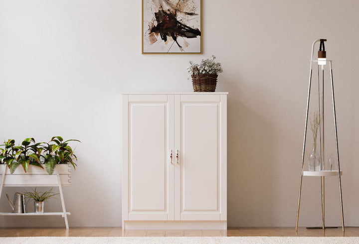 Maison White Shoe Cabinet-Evuhome-Flat Pack (Self-Assembly)-Evuhome