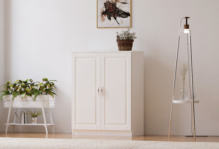Maison White Shoe Cabinet-Evuhome-Flat Pack (Self-Assembly)-Evuhome