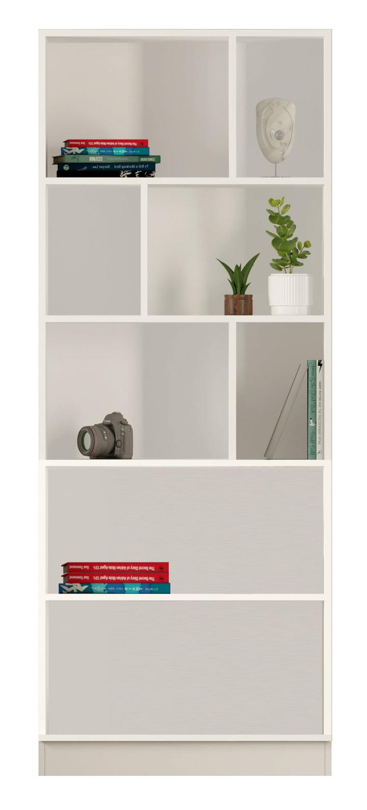 Maison White Bookcase-Evuhome-Flat Pack (Self-Assembly)-Evuhome