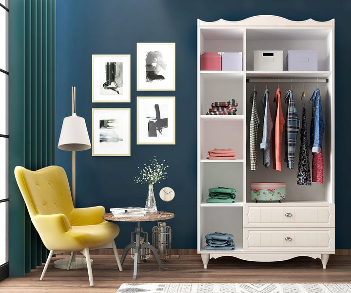 Raven 3 Door 2 Drawer Mirrored White Wardrobe-Wardrobe-Evuhome-Flat Pack (Self-Assembly)-Evuhome