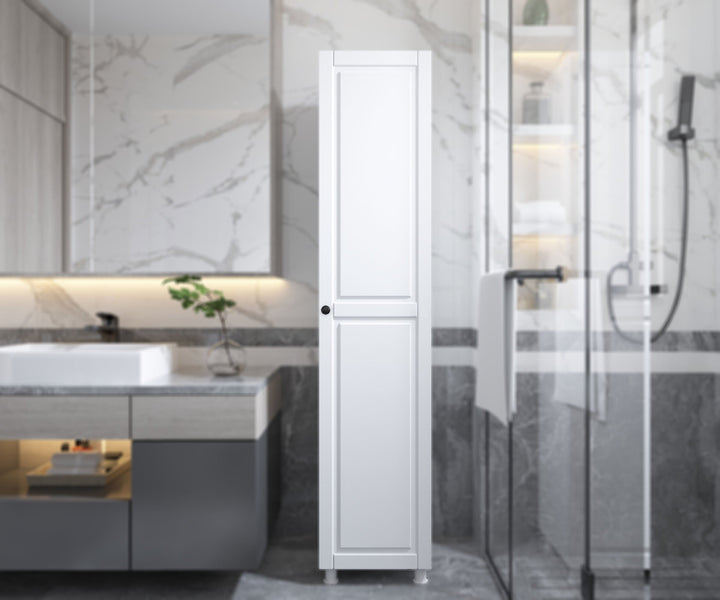 Joseph Slim Bathroom Cabinet, White-Evuhome-Flat Pack (Self-Assembly)-Evuhome