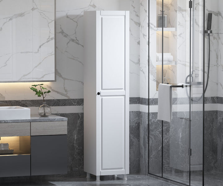 Joseph Slim Bathroom Cabinet, White-Evuhome-Flat Pack (Self-Assembly)-Evuhome