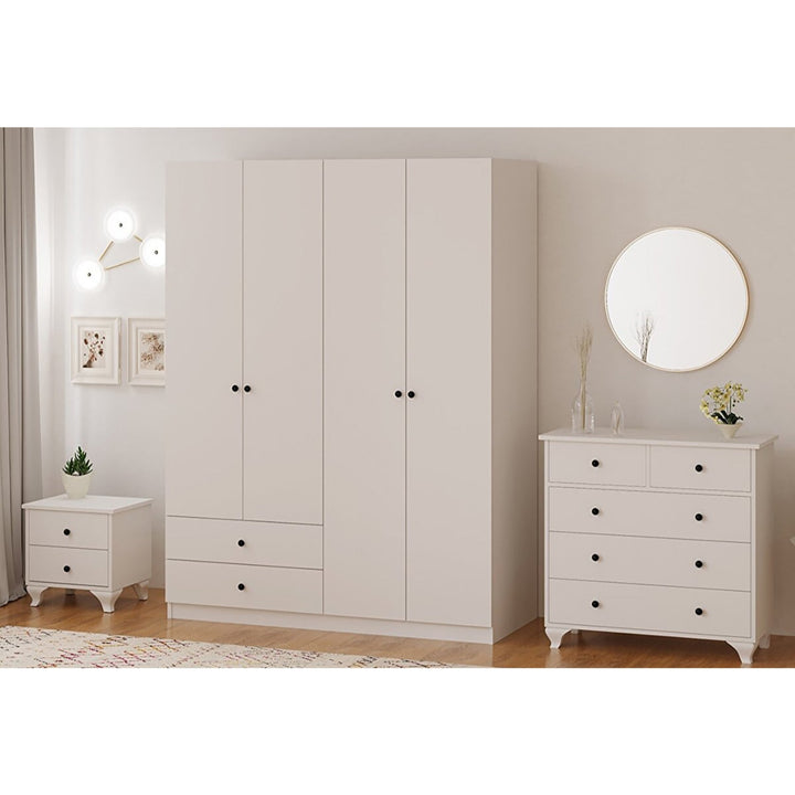 Ecu White Bedroom Set-Evuhome-Flat Pack (Self-Assembly)-Evuhome