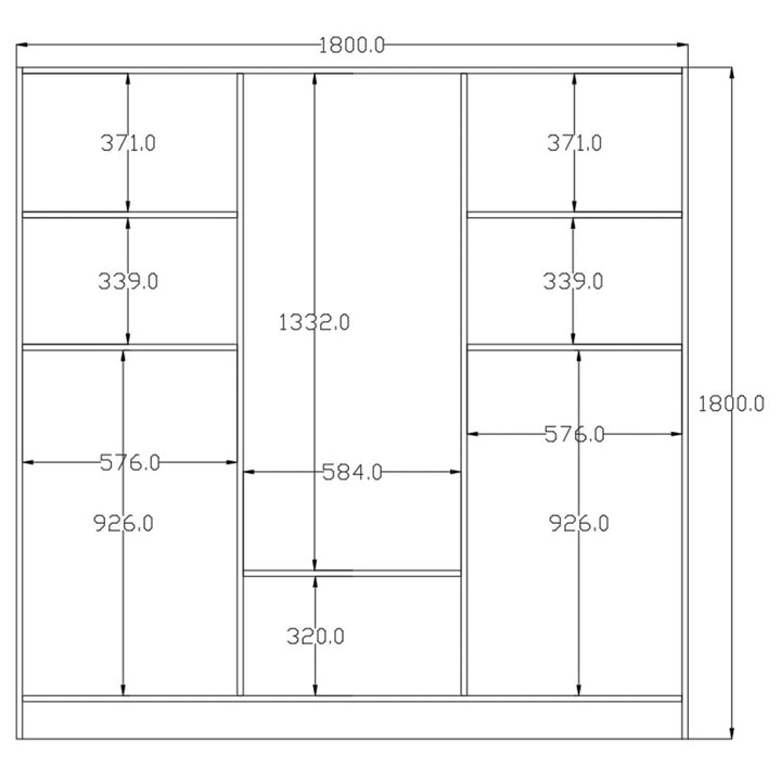 Ecu 6 Door 2 Drawer Mirrored White Wardrobe-Wardrobe-Evuhome-Flat Pack (Self-Assembly)-Evuhome
