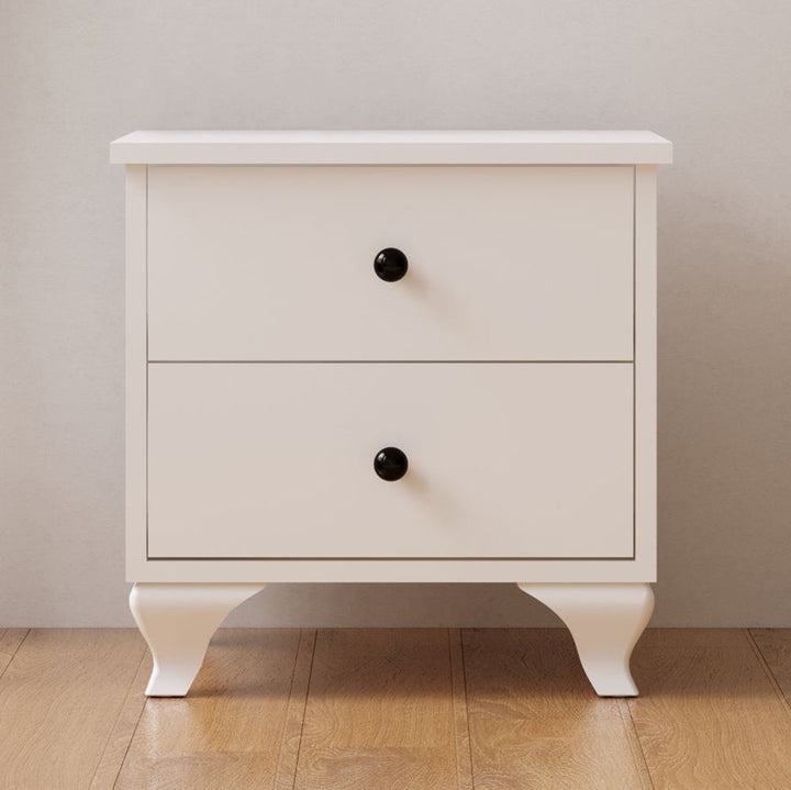 Ecu 2 Drawer White Bedside Table-Evuhome-Flat Pack (Self-Assembly)-Evuhome