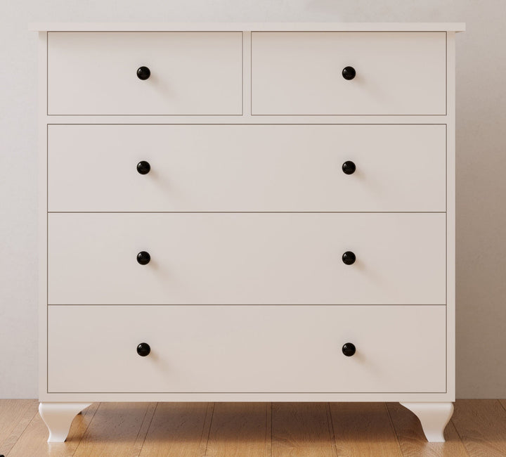 Ecu 3+2 White Chest Of Drawers-Evuhome-Flat Pack (Self-Assembly)-Evuhome