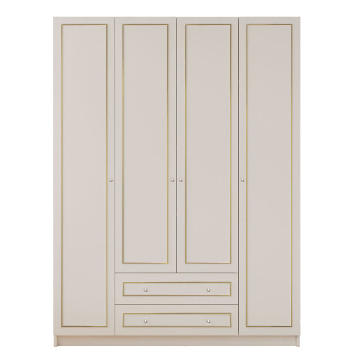 Marie Gold White Bedroom Set-Evuhome-Flat Pack (Self-Assembly)-Evuhome
