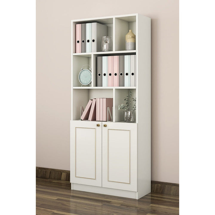 Marie Gold White Home Office Set-Evuhome-Flat Pack (Self-Assembly)-Evuhome