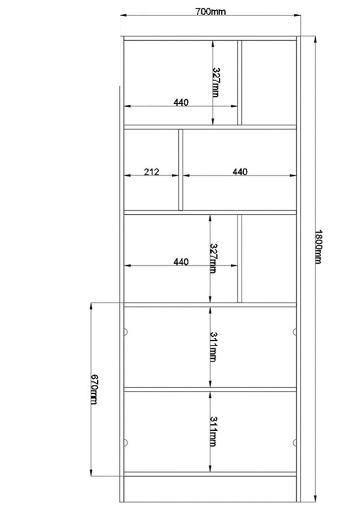 Marie Gold White Bookcase-Evuhome-Flat Pack (Self-Assembly)-Evuhome