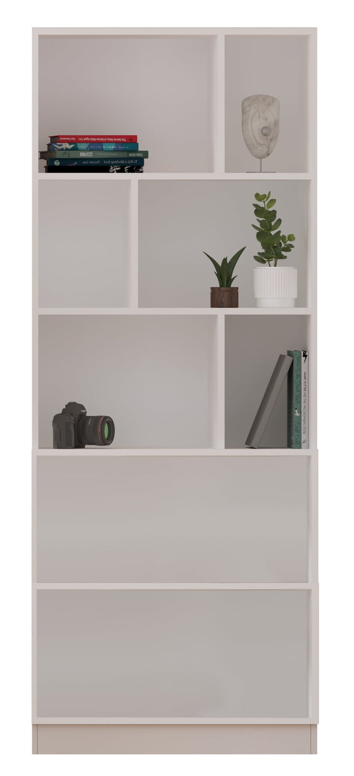 Marie Gold White Bookcase-Evuhome-Flat Pack (Self-Assembly)-Evuhome