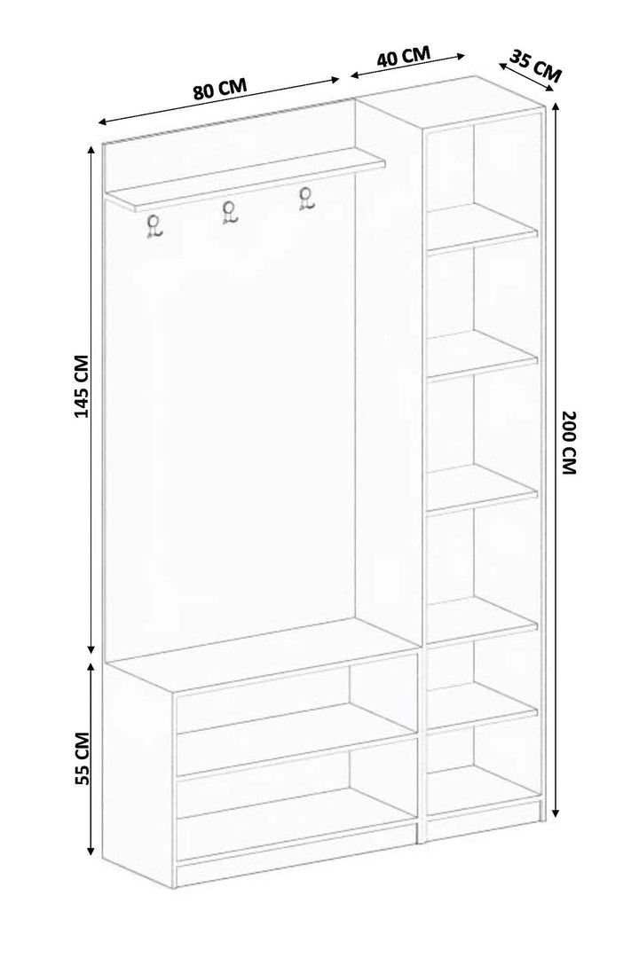 Marie Gold White Hallway Unit-Evuhome-Flat Pack (Self-Assembly)-Evuhome