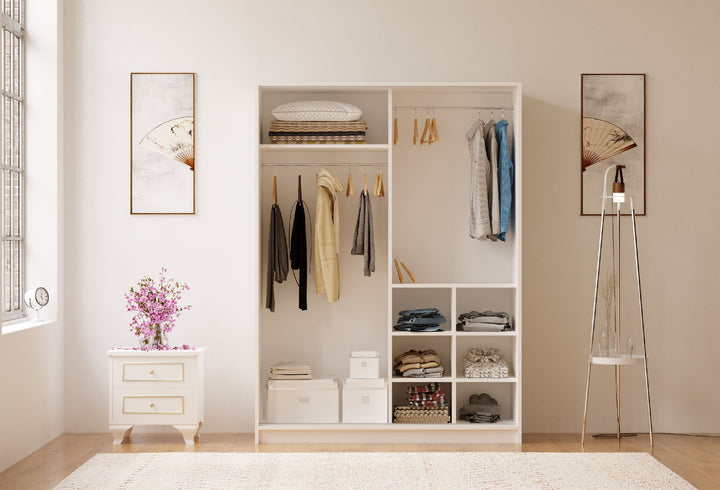 Marie Gold White Sliding Door Wardrobe-Wardrobe-Evuhome-Flat Pack (Self-Assembly)-Evuhome