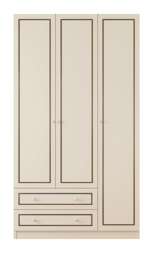 Clement 3 Door 2 Drawer Wardrobe-Wardrobe-Evuhome-Flat Pack (Self-Assembly)-Evuhome