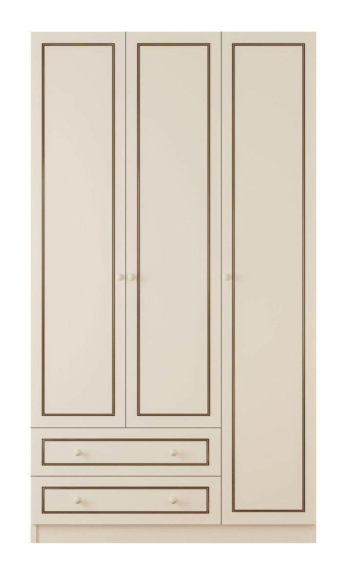 Clement 3 Door 2 Drawer Wardrobe-Wardrobe-Evuhome-Flat Pack (Self-Assembly)-Evuhome