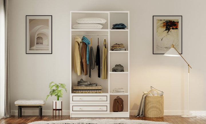 Clement 3 Door 2 Drawer Wardrobe-Wardrobe-Evuhome-Flat Pack (Self-Assembly)-Evuhome