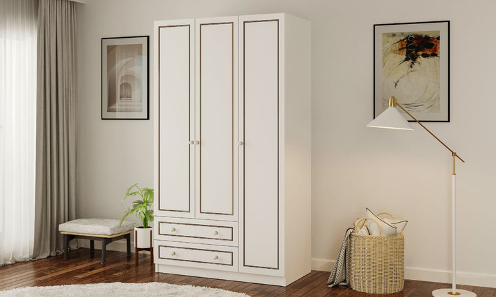 Clement 3 Door 2 Drawer Wardrobe-Wardrobe-Evuhome-Flat Pack (Self-Assembly)-Evuhome