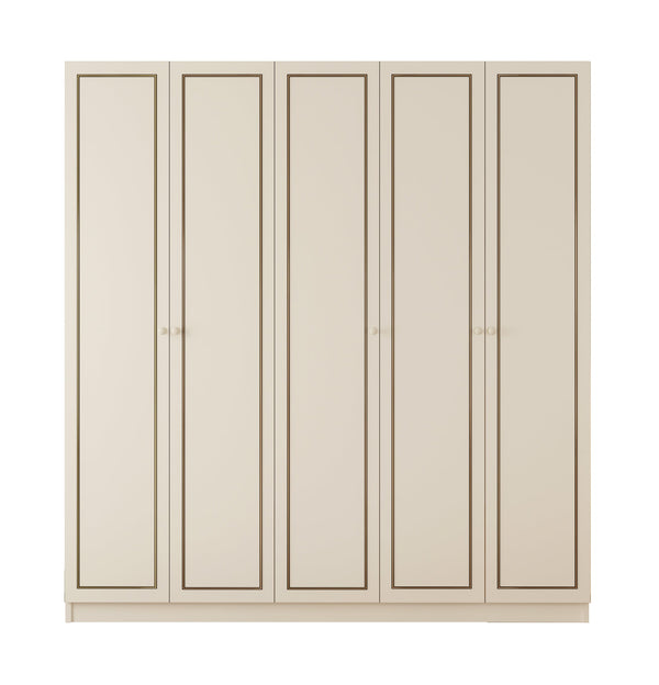 Clement 5 Door Wardrobe-Wardrobe-Evuhome-Flat Pack (Self-Assembly)-Evuhome
