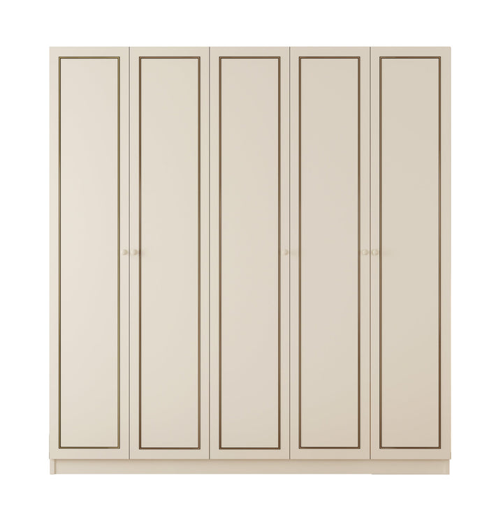 Clement 5 Door Wardrobe-Wardrobe-Evuhome-Flat Pack (Self-Assembly)-Evuhome
