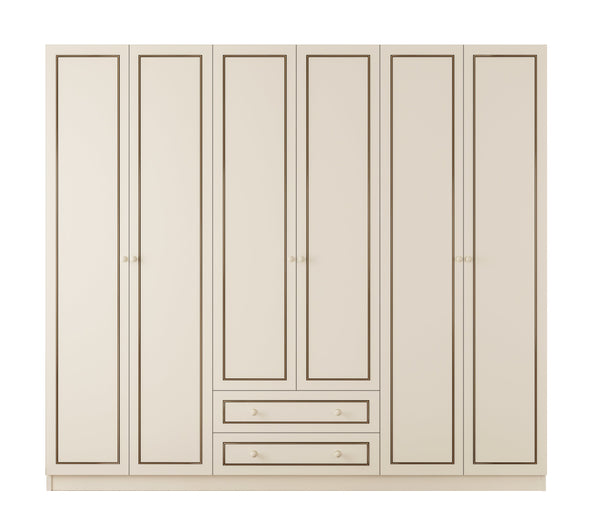 Clement 6 Door 2 Drawer Wardrobe-Wardrobe-Evuhome-Flat Pack (Self-Assembly)-Evuhome