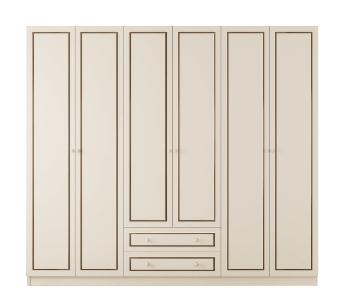 Clement 6 Door 2 Drawer Wardrobe-Wardrobe-Evuhome-Flat Pack (Self-Assembly)-Evuhome