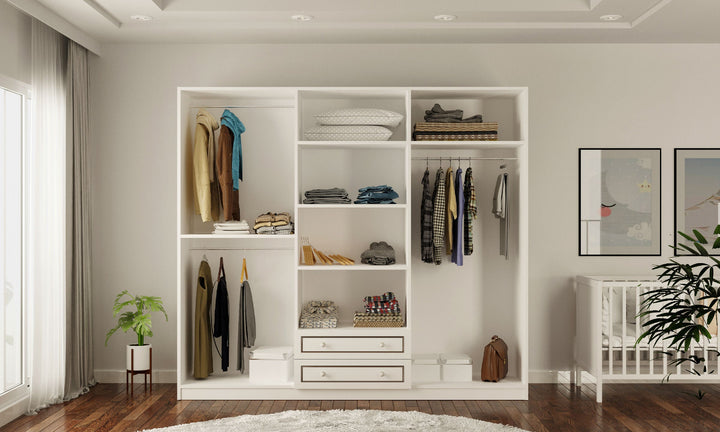 Clement 6 Door 2 Drawer Wardrobe-Wardrobe-Evuhome-Flat Pack (Self-Assembly)-Evuhome
