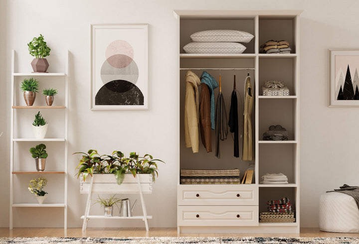 Chloe 3 Door 2 Drawer Mirrored White Wardrobe-Wardrobe-Evuhome-Flat Pack (Self-Assembly)-Evuhome