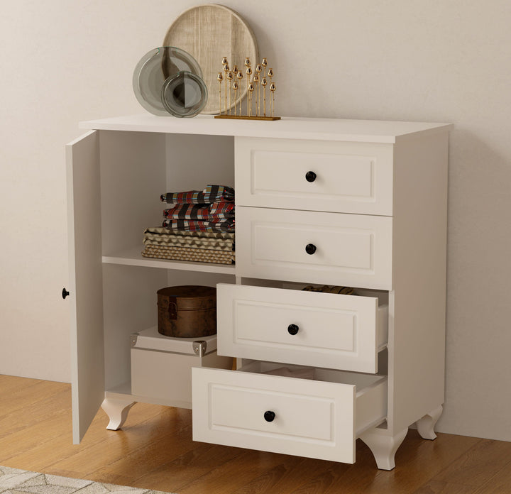 Maison 1 Door 4 Drawer Sideaboard Cabinet-Evuhome-Flat Pack (Self-Assembly)-Evuhome