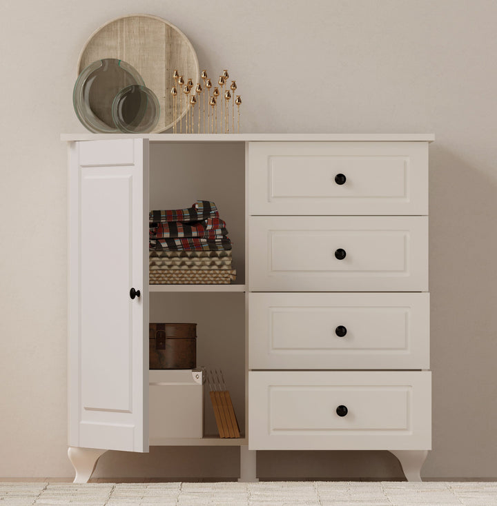 Maison 1 Door 4 Drawer Sideaboard Cabinet-Evuhome-Flat Pack (Self-Assembly)-Evuhome