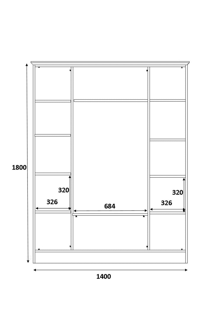 Giselle 4 Door 2 Drawer White Wardrobe-Wardrobe-Evuhome-Flat Pack (Self-Assembly)-Evuhome